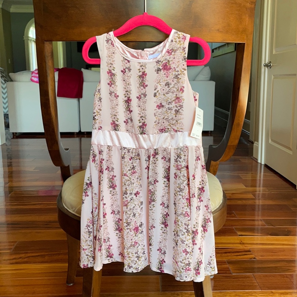 BCBGirls Pink Sleeveless Satin Flower Dress - 4